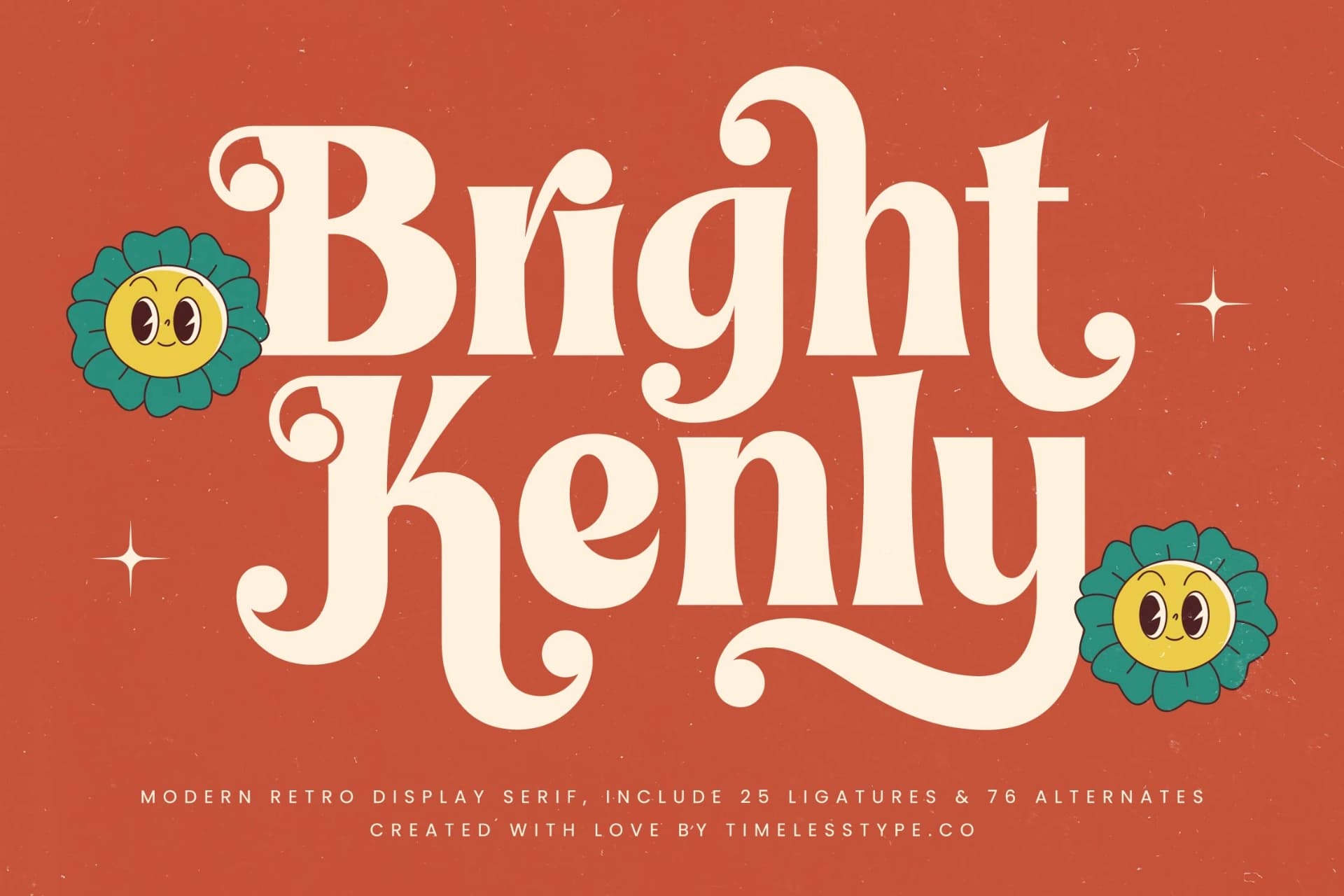 Preview of Bright Kenly - Modern Retro Display Serif font