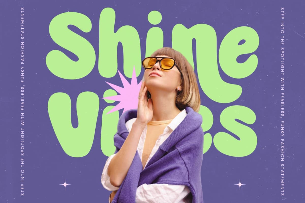 Funky Glitz - Retro Bubble Display font preview 11