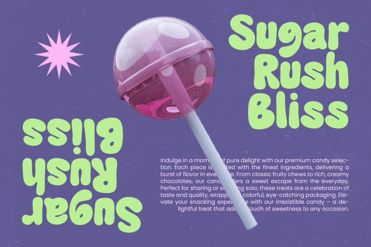 Funky Glitz - Retro Bubble Display font preview 7