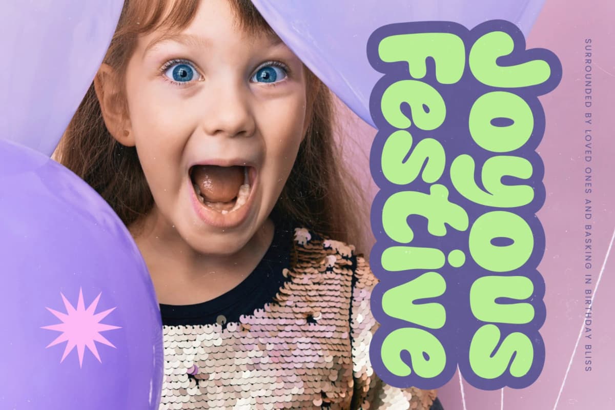 Funky Glitz - Retro Bubble Display font preview 10