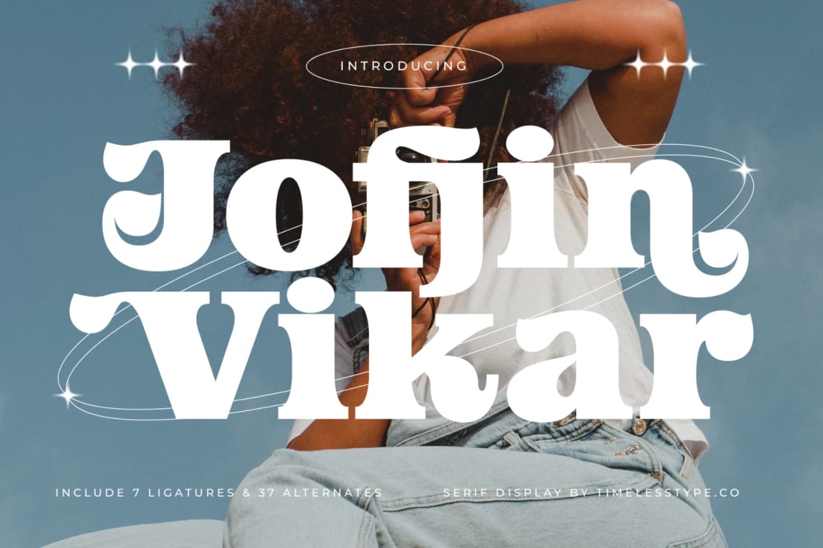 Jofjin Vikar - Serif Display Font font preview 1