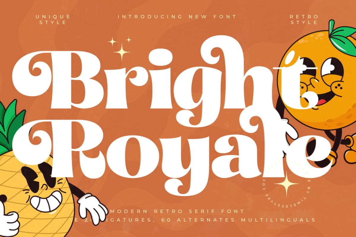 Bright Royale - Modern Retro Serif Font font preview 1