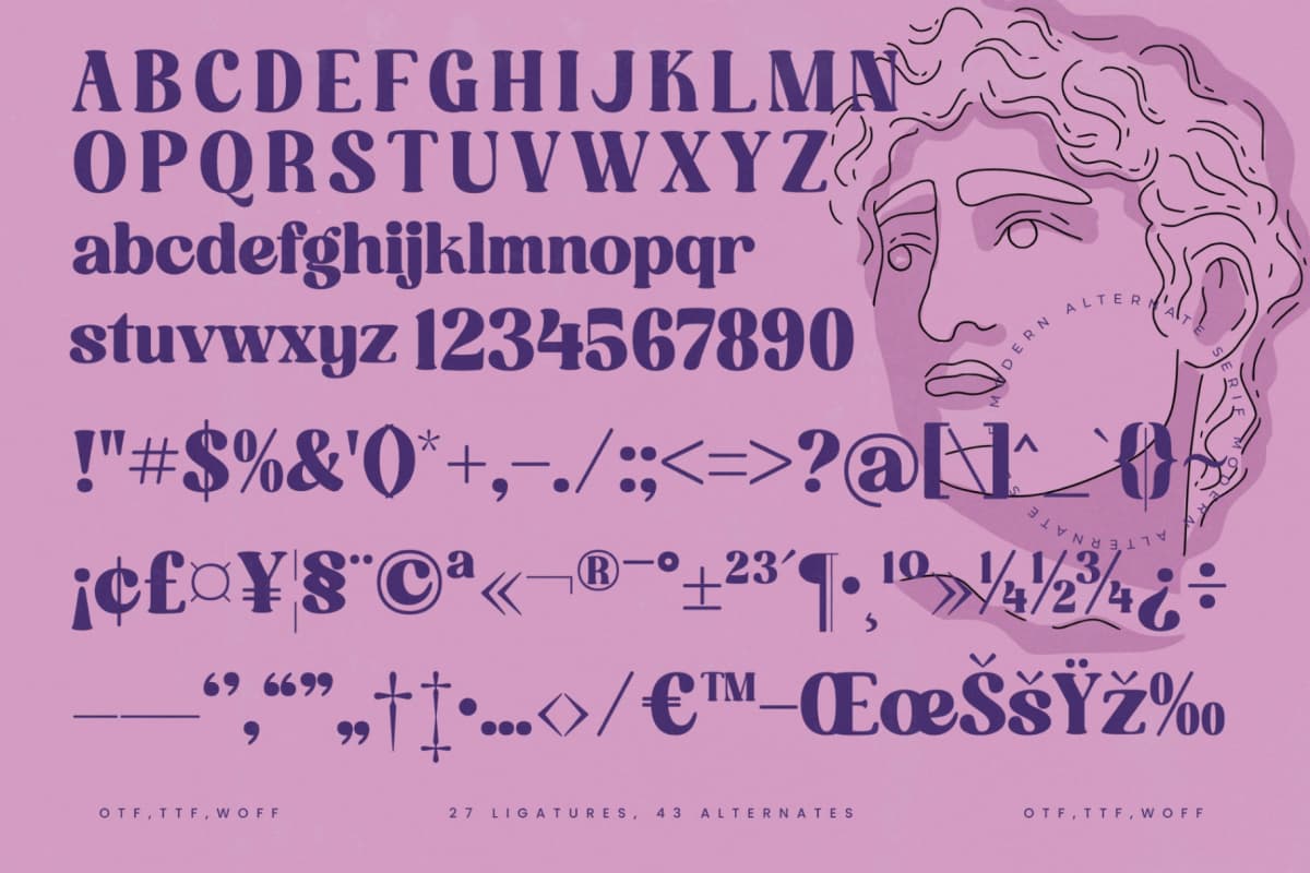 Mathreal - Modern Alternate Serif Font font preview 18