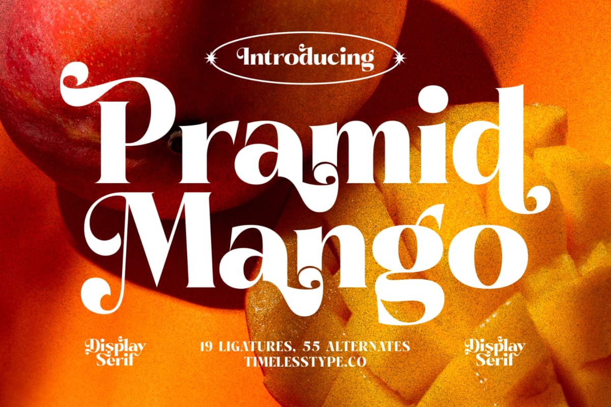 Pramid Mango - Display Serif Font font preview 1