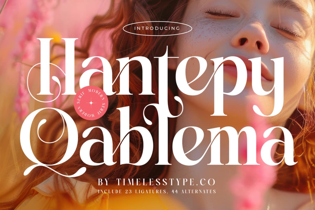 Hantepy Qablema - Modern Serif Font font preview 1