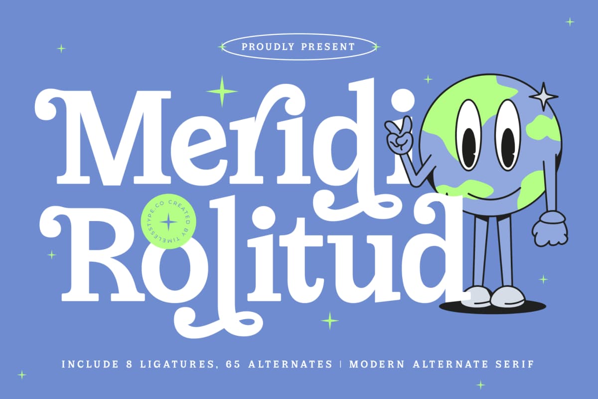 Meridi Rolitud - Modern Alternate Serif font preview 1