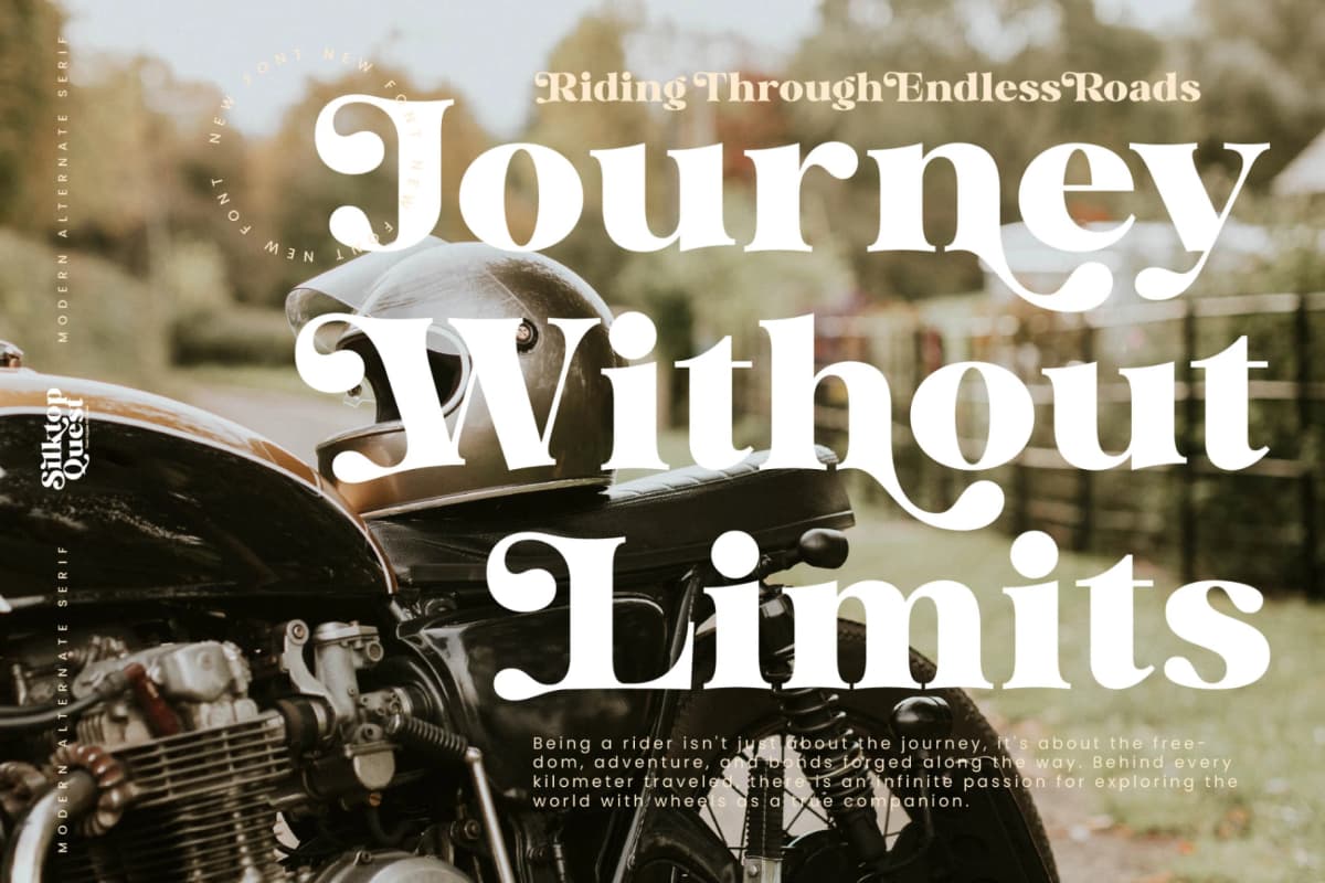 Silktop Quest - Modern Alternate Serif font preview 13