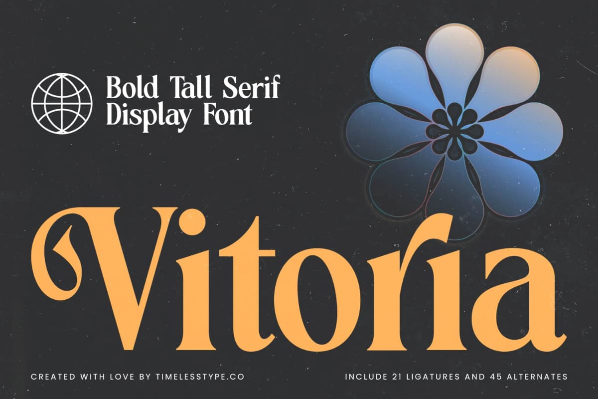 Vitoria - Bold Tall Serif Display Font font preview 1
