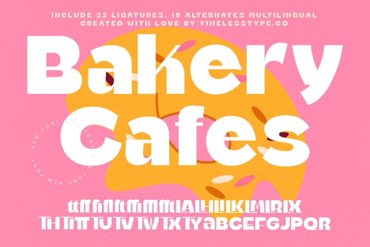 Bakery Cafes - Modern Sans Serif font preview 1