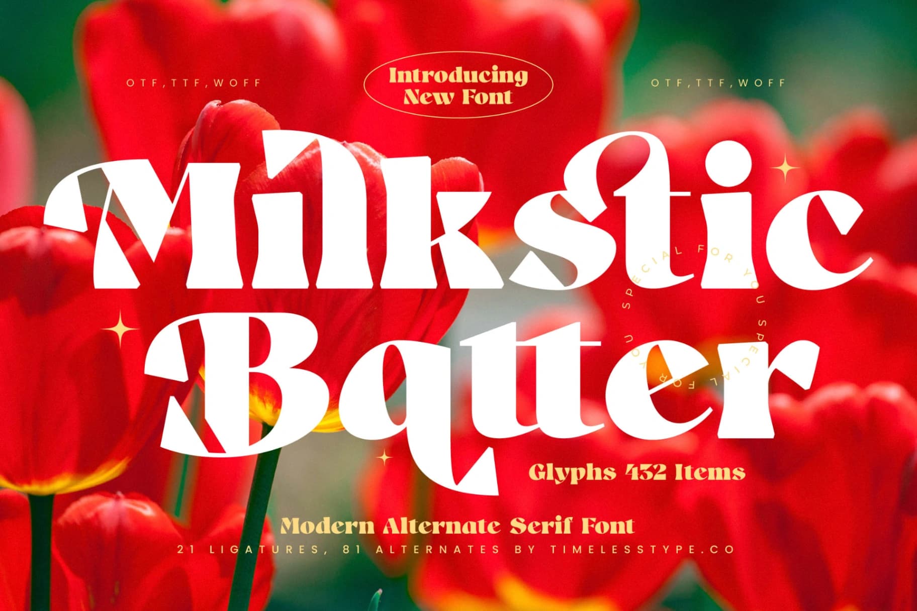 Preview 1 for Milkstic Batter - Modern Alternate Serif Font