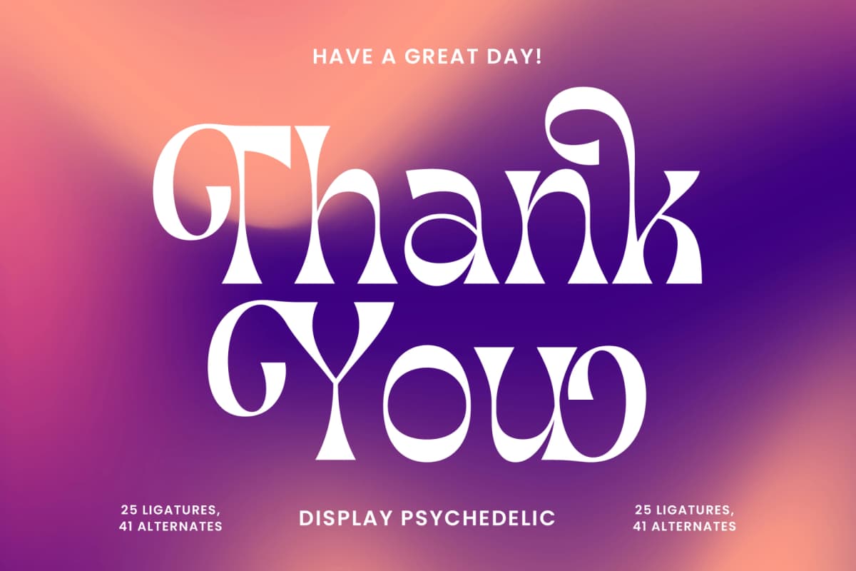 Morgai Retan - Display Psychedelic Font font preview 20