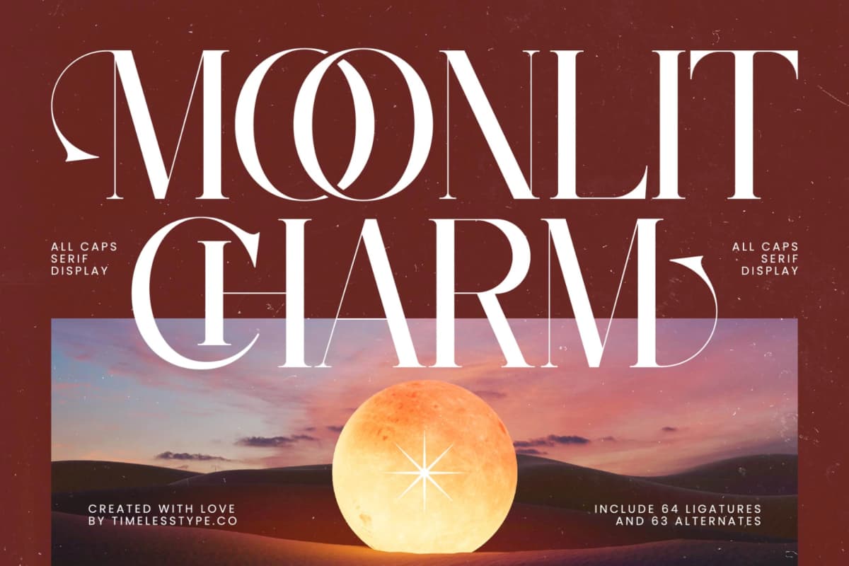 Moonlit Charm - All Caps Serif Display font preview 1