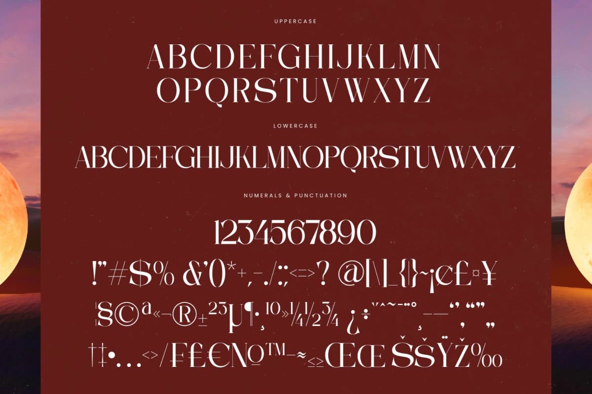 Moonlit Charm - All Caps Serif Display font preview 18