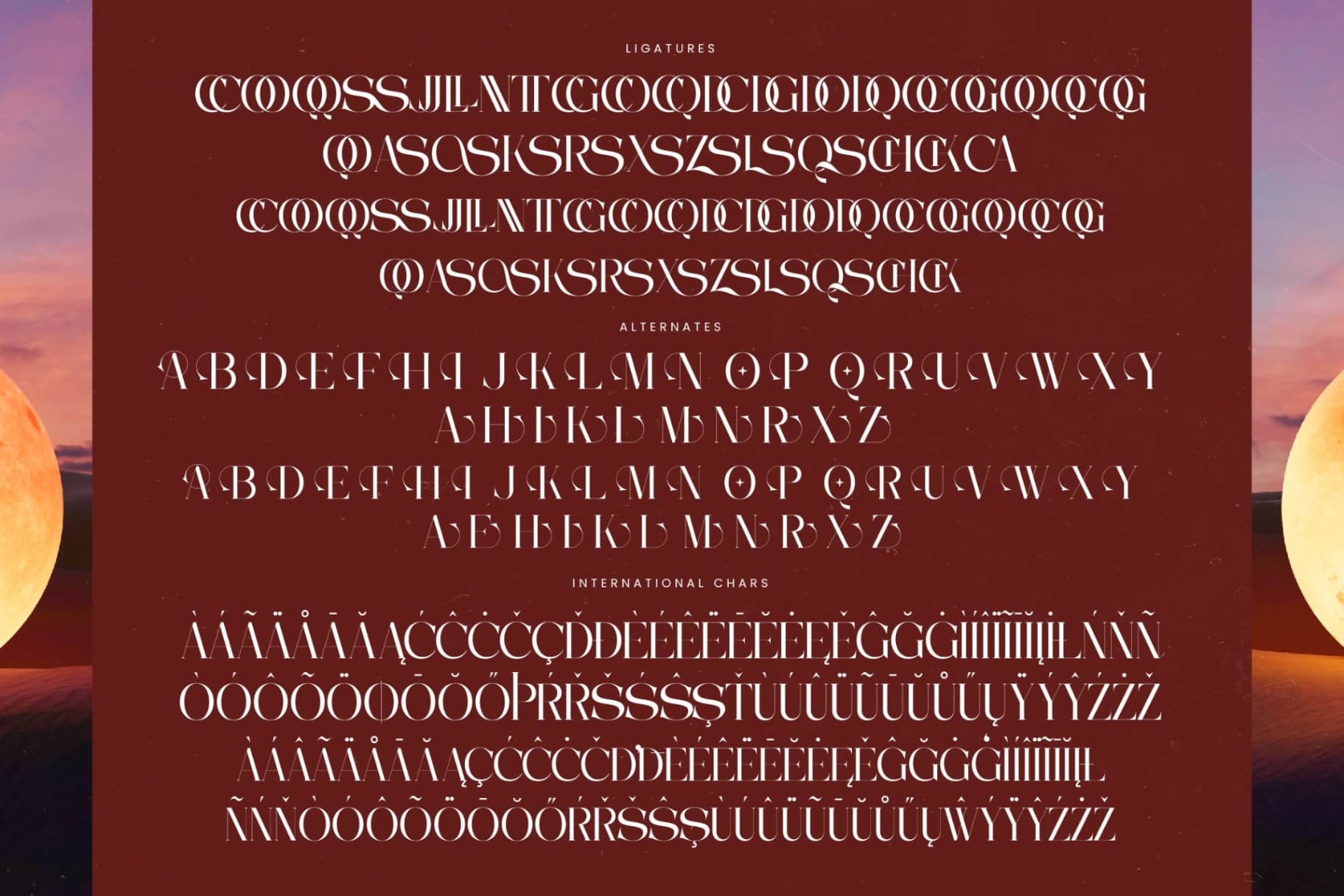 Preview 19 for Moonlit Charm - All Caps Serif Display