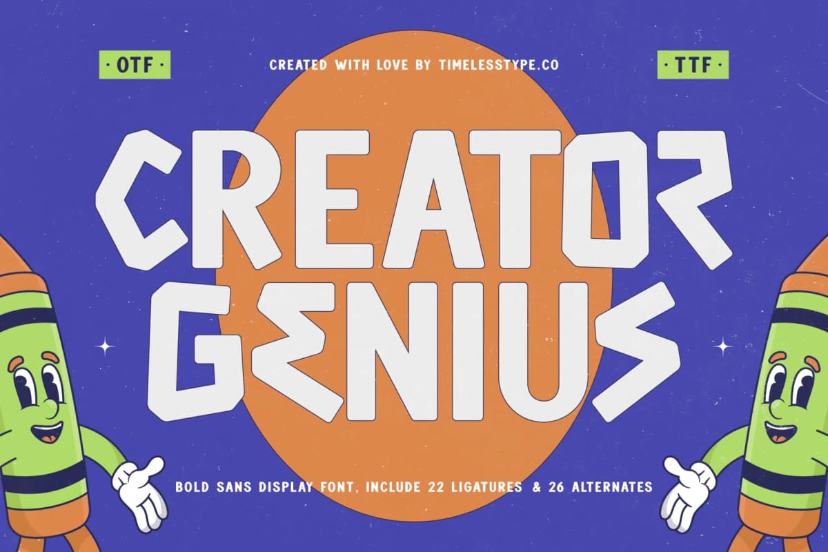 Creator Genius - Bold Sans Display Font font preview 1