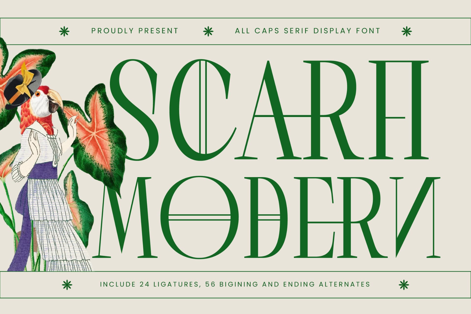 Preview 1 for Scarfi Modern - All Caps Serif Display Font