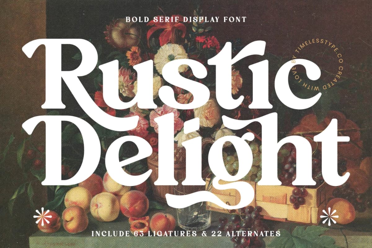 Rustic Delight - Bold Serif Display Font font preview 1
