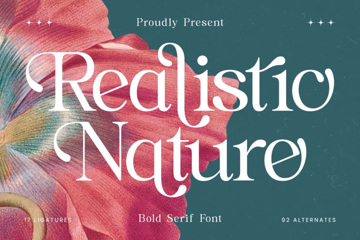 Realistic Nature - Bold Serif Font font preview 1