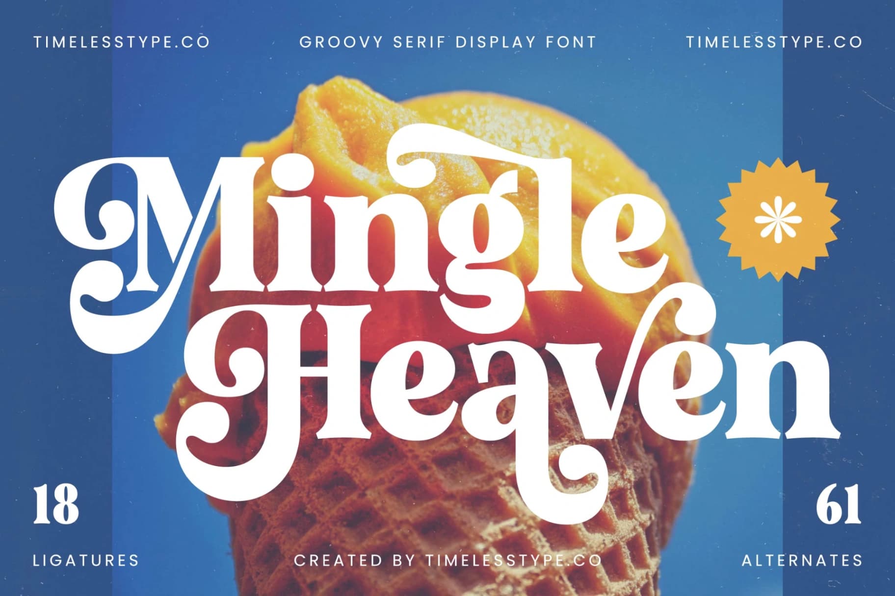 Preview 1 for Mingle Heaven - Groovy Serif Display Font