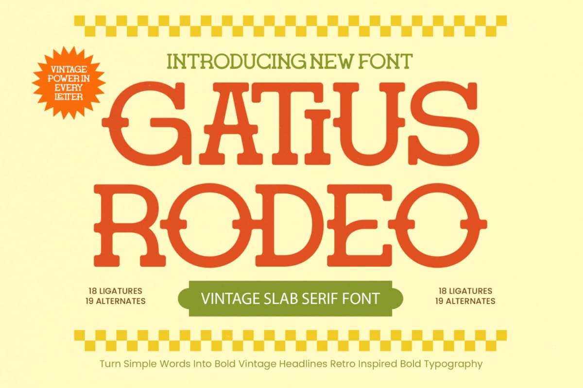 Gatius Rodeo - Vintage Slab Serif Font font preview