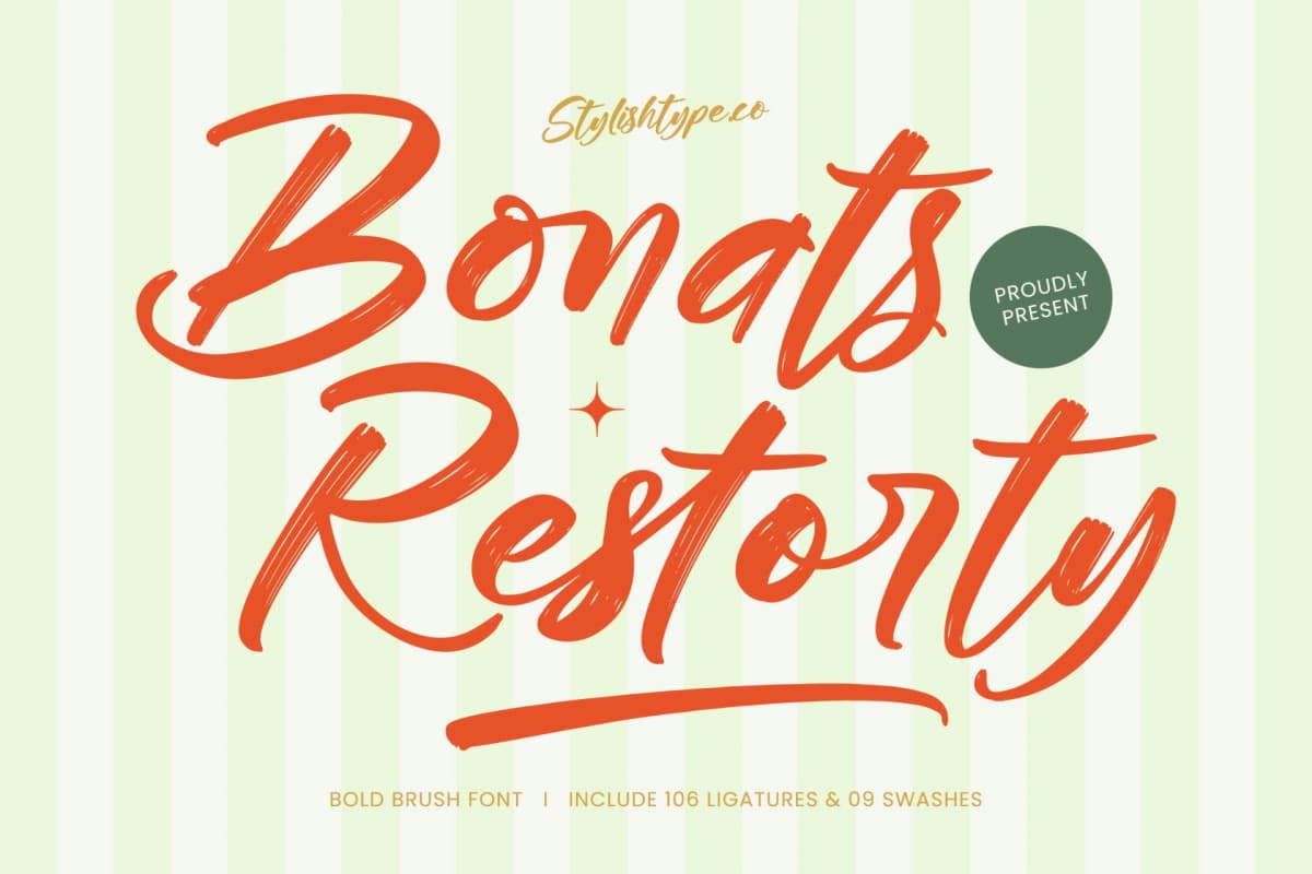 Bonats Restorty - Bold Brush Font font preview