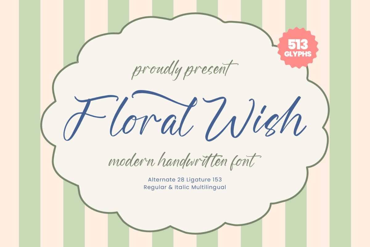 Floral Wish - Modern Handwritten Font font preview