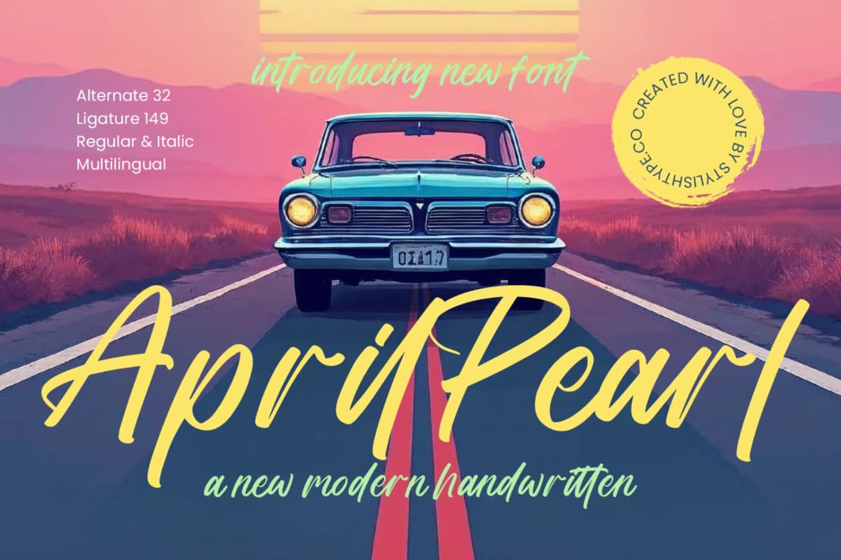 April Pearl - New Modern Handwritten font preview