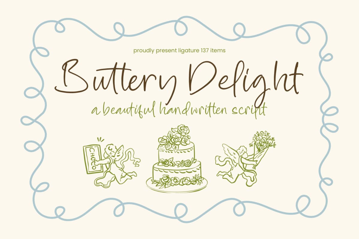 Buttery Delight - Beautiful Handwritten Script font preview