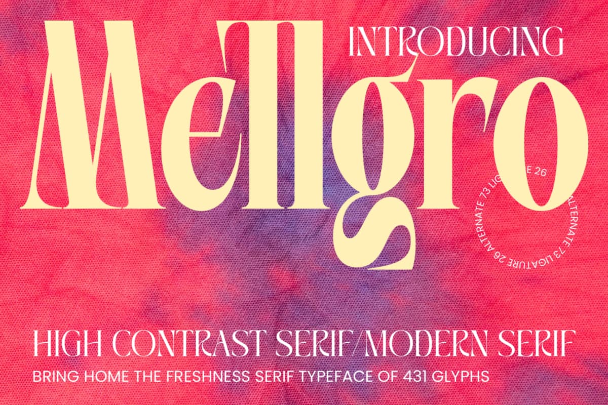 Mellgro – High Contrast Modern Serif font preview