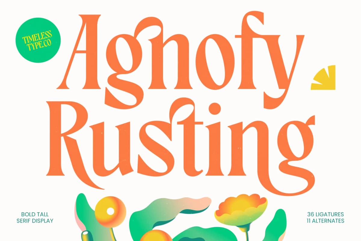 Agnofy Rusting – Bold Tall Serif Display font preview