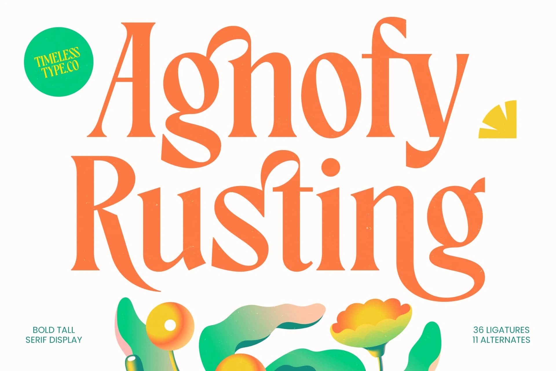 Preview of Agnofy Rusting – Bold Tall Serif Display font