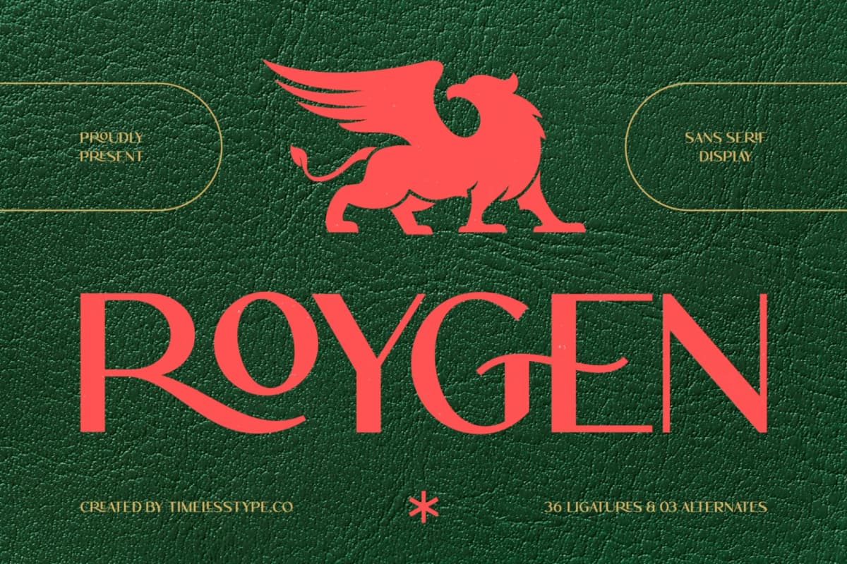 Roygen – Elegant Sans Serif Display font preview