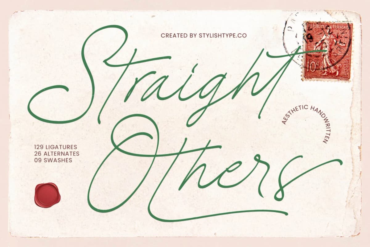 Straight Others - Aesthetic Handwritten font preview