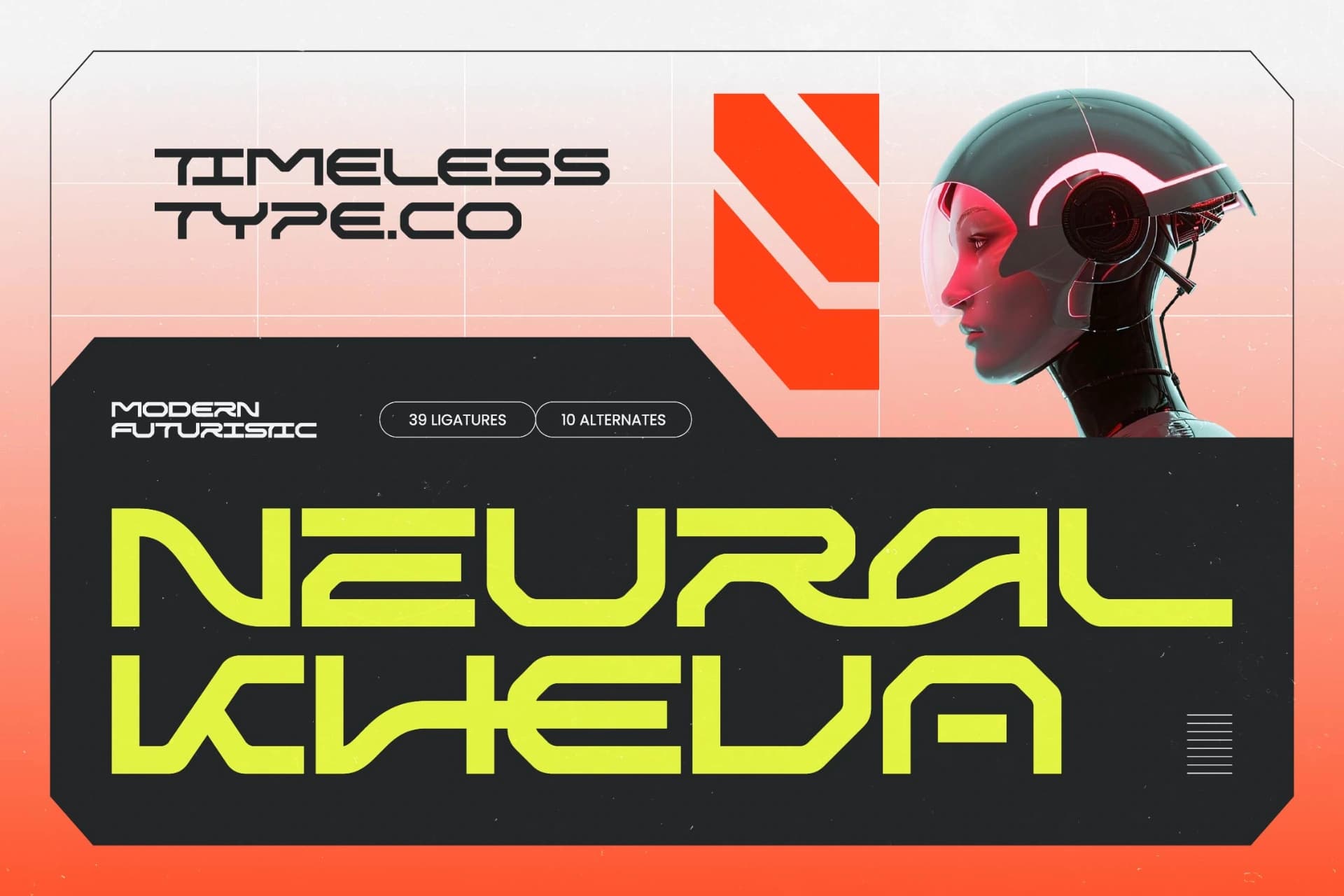 Preview of Neural Kheva - Modern Futuristic font
