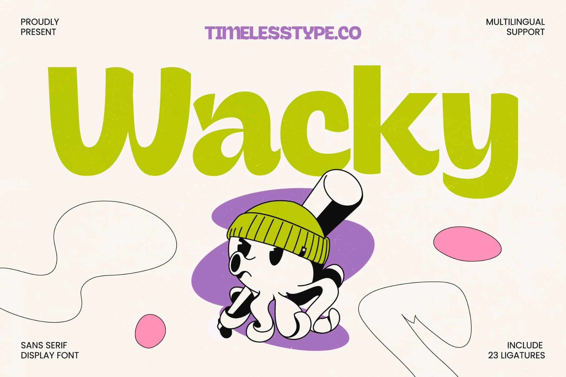 Preview of Wacky - Sans Serif Display Font font