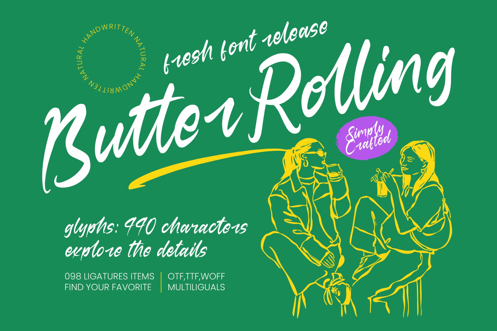 Preview of Butter Rolling - Natural Handwritten