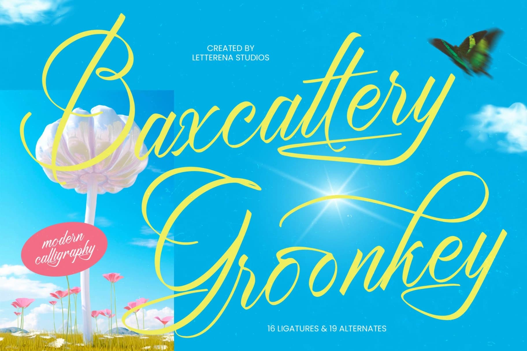 Preview of Baxcattery Groonkey - Modern Calligraphy font
