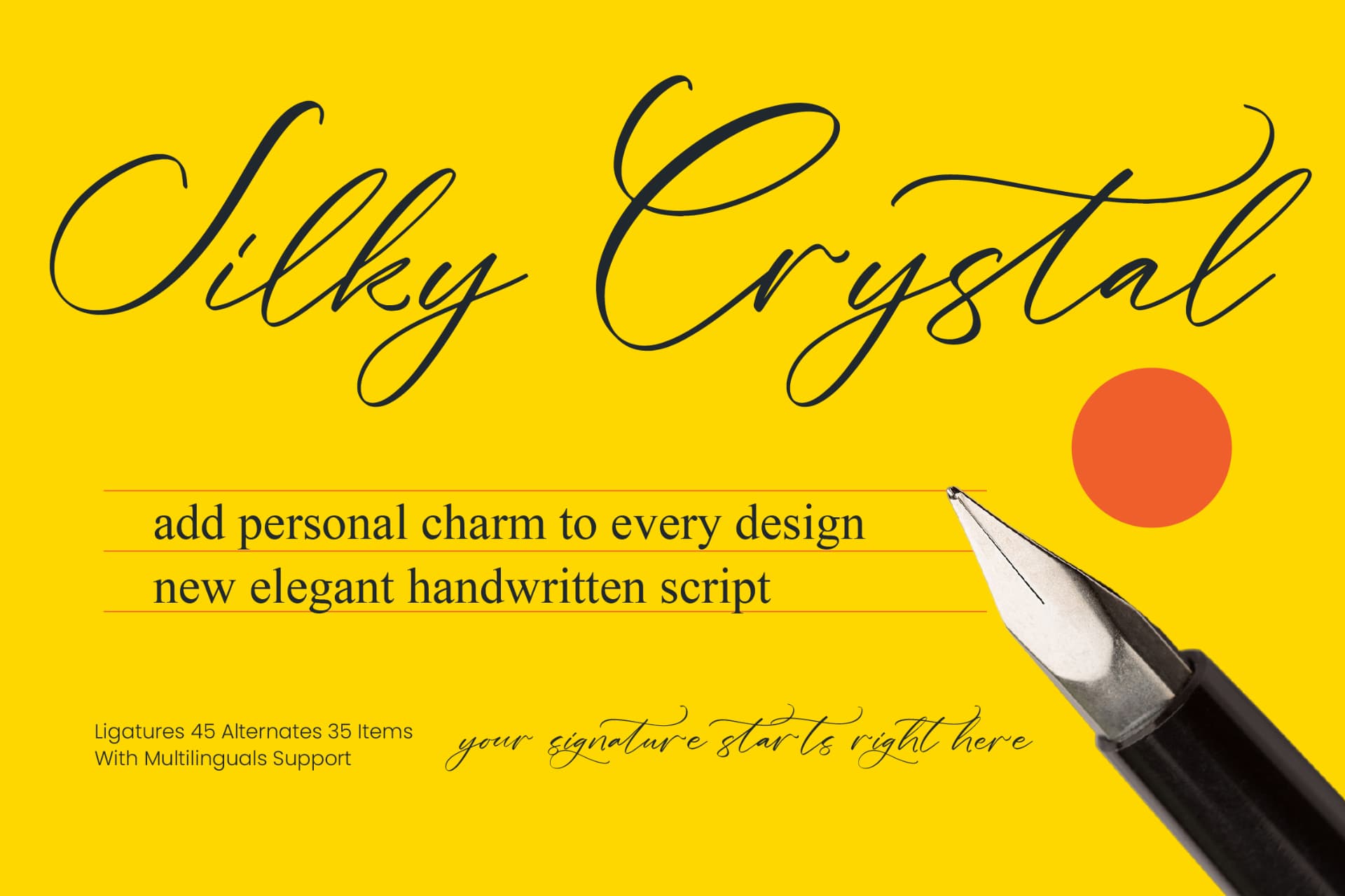 Preview of Silky Crystal - Elegant Handwritten Script