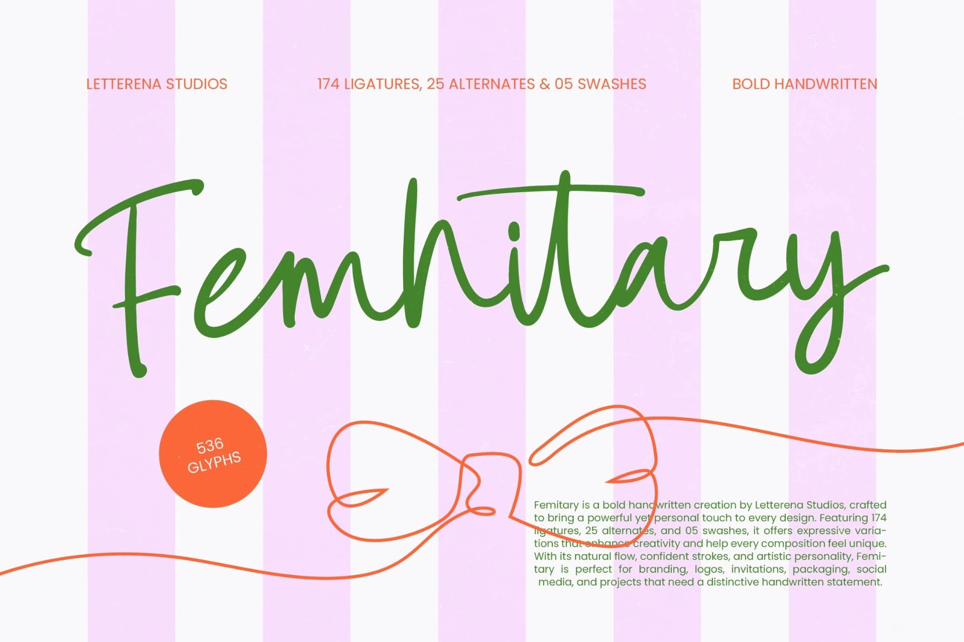 Preview of Femhitary - Bold Handwritten Font font