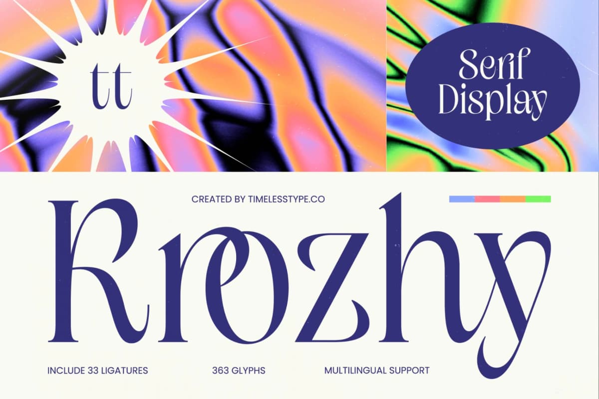 Krozhy – Modern Serif Display font preview