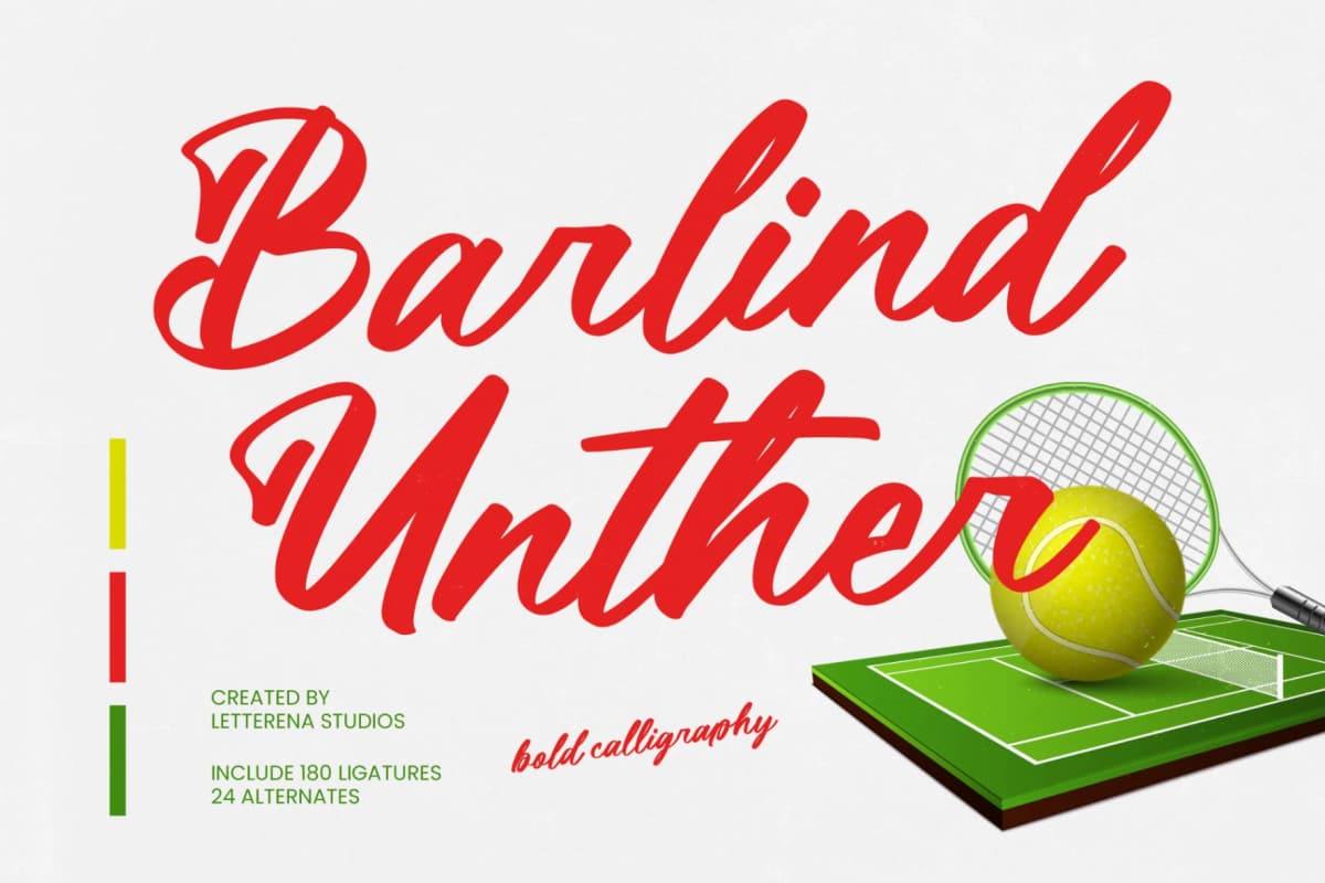 Barlind Unther - Bold Calligraphy font preview