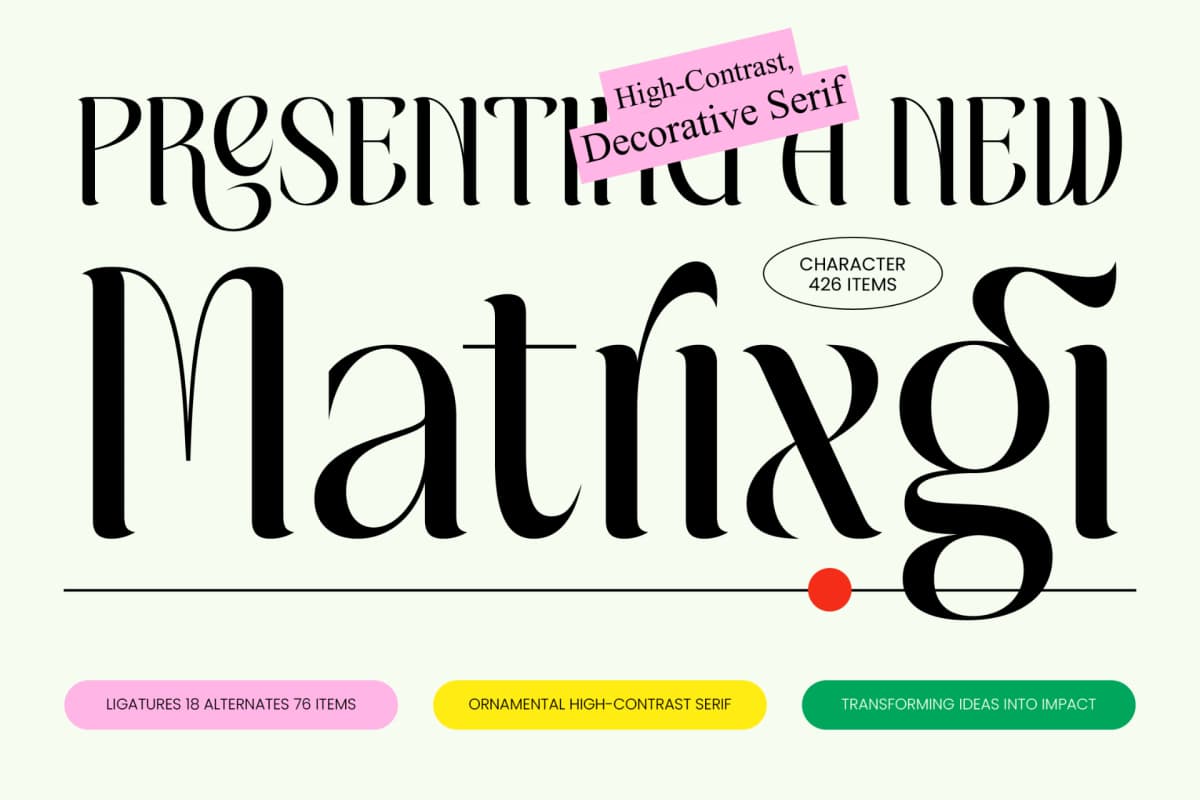 Matrixgi – High-Contrast Decorative Serif font preview