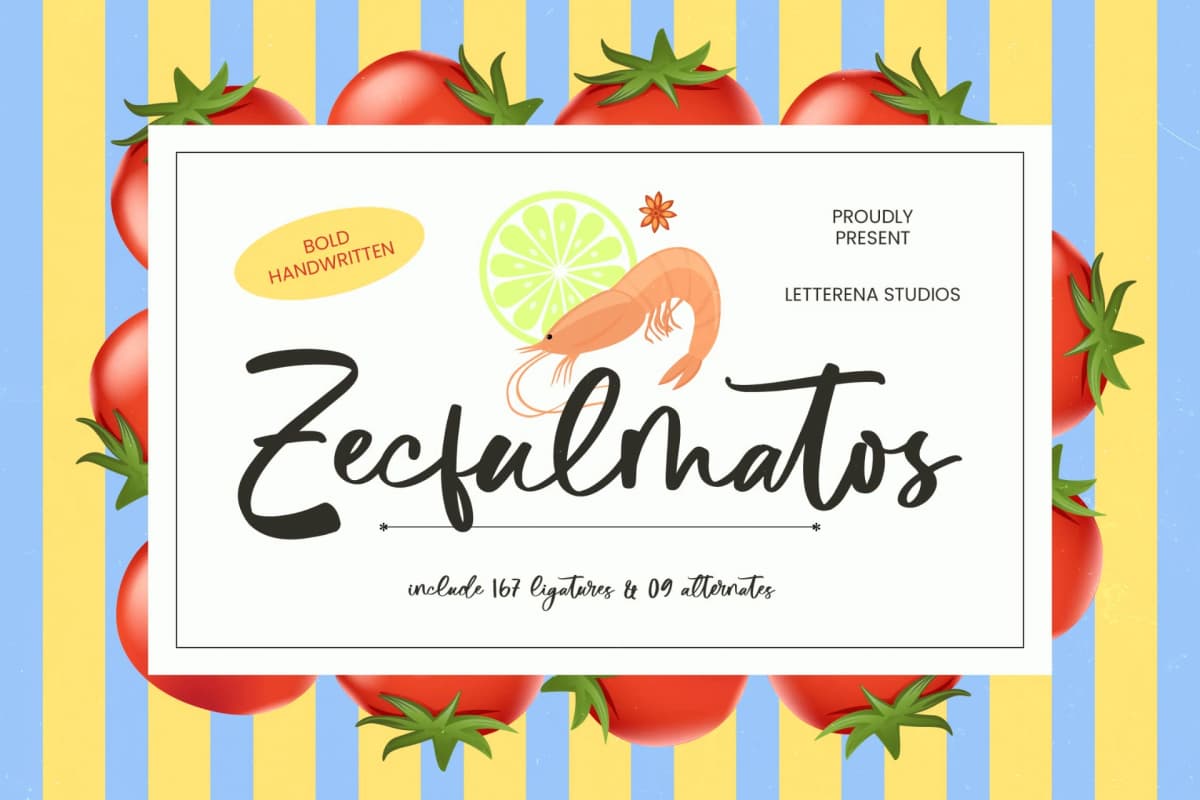Zecfulmatos - Bold Handwritten font preview