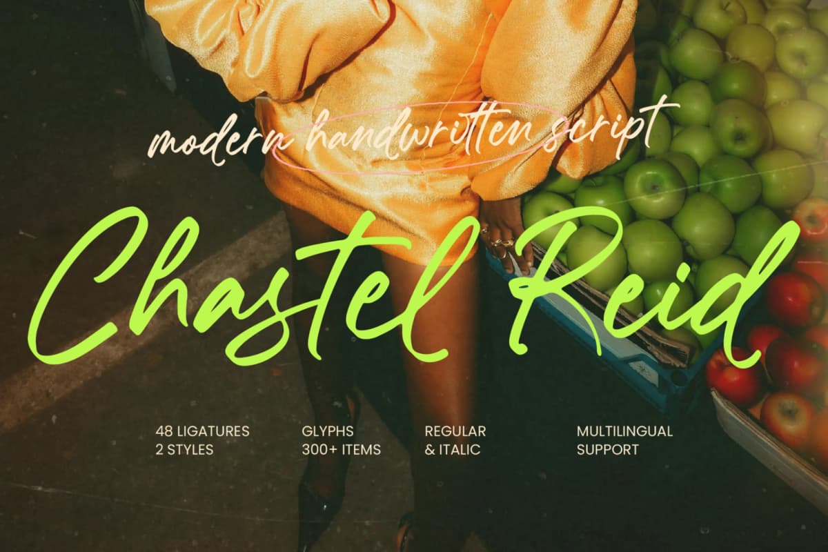 Chastel Reid - Modern Handwritten Script font preview