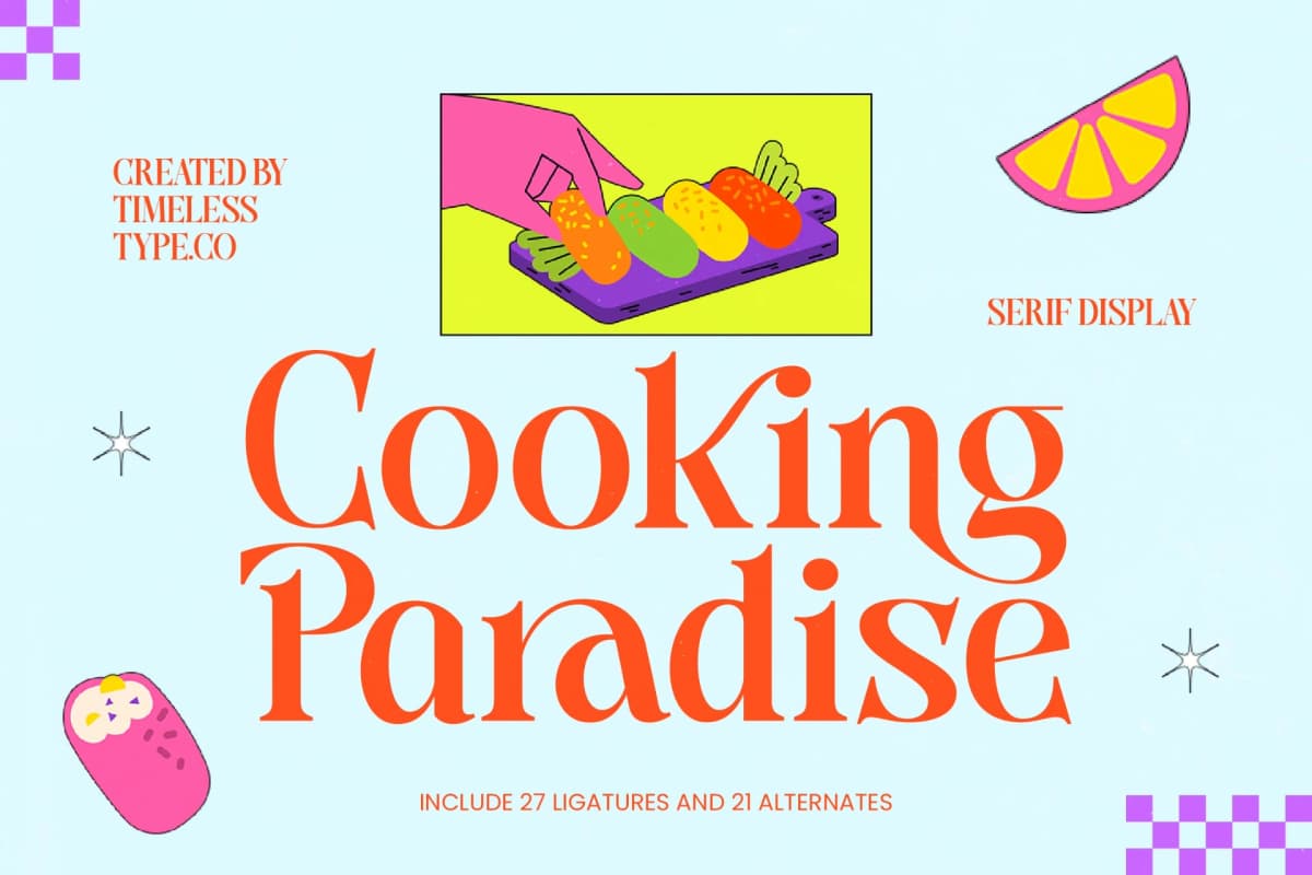 Cooking Paradise – Serif Display Font font preview