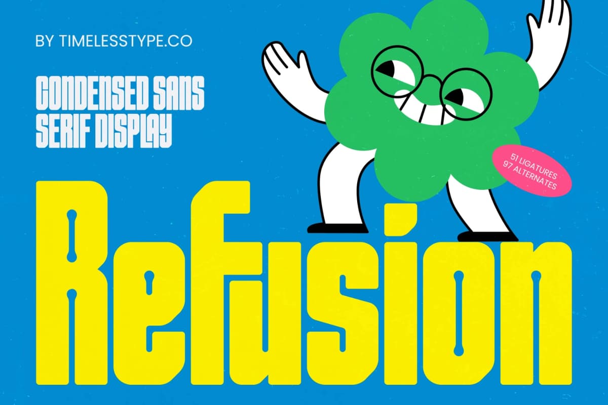 Refusion – Condensed Sans Serif Display font preview